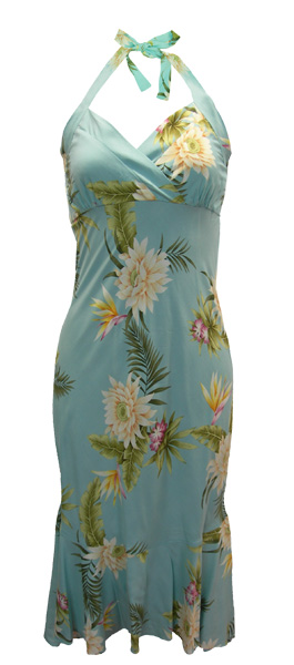 Hawaiian Ocean Breeze Halter Dress