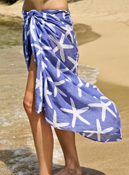 Hawaiian Cotton Bluish Starfish Ladies Sarong