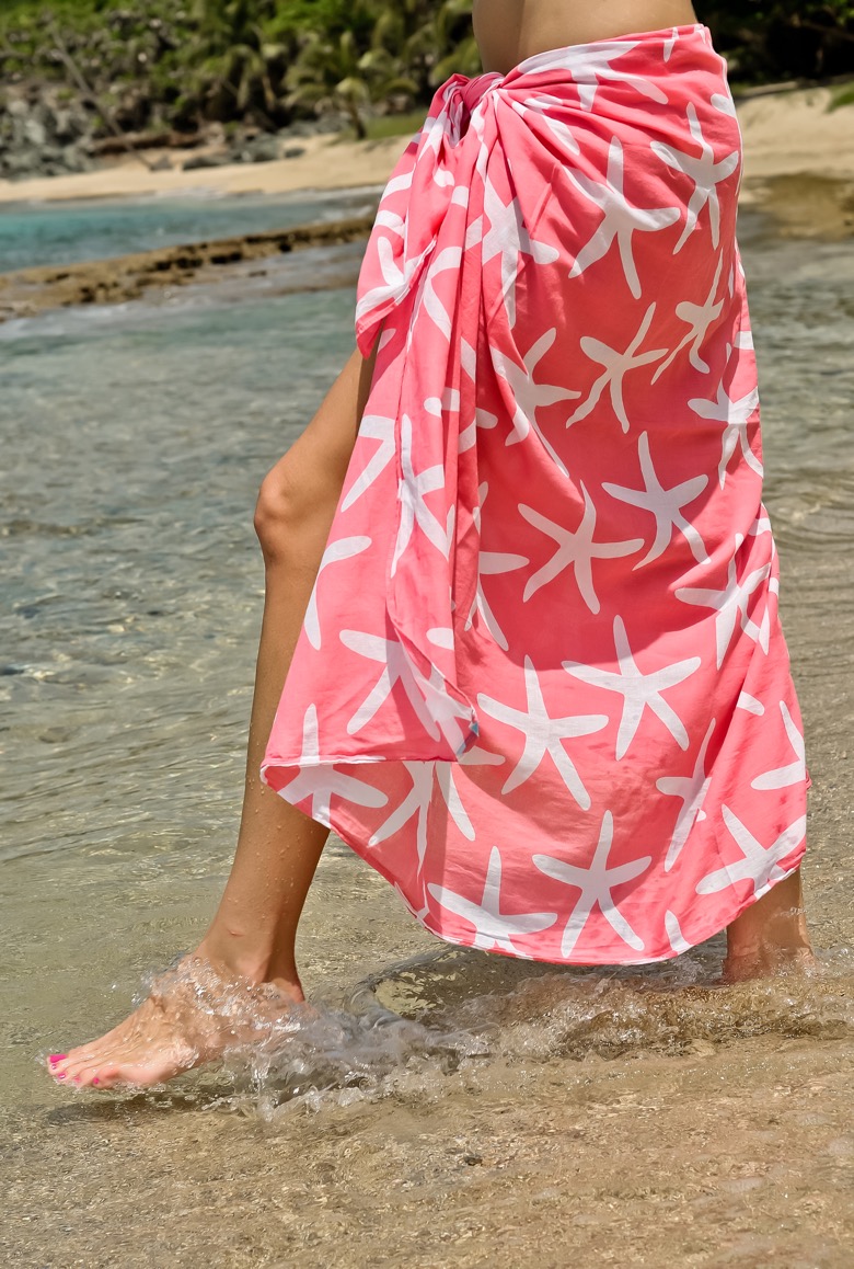 Hawaiian Cotton Pinky Starfish Ladies Sarong