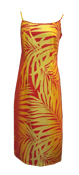 Palm Leaf Orange Sunset Spaghetti Dress
