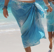 Hawaiian Cotton Turquoise Palm Leaf Ladies Sarong