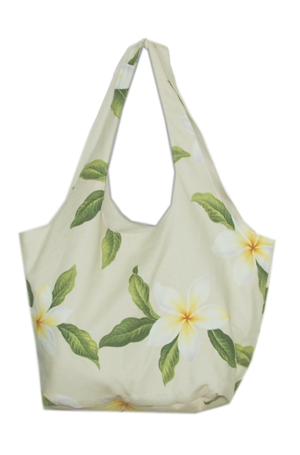 Hawaiian Cream Plumeria Flower Tote Bag