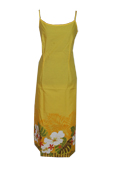 Hibiscus Flower Yellow Spaghetti Dress