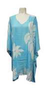 Light Blue Tropical Ladies Open Sleeve Poncho Style Top