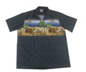 Hawaiian Island Black Cotton Shirt